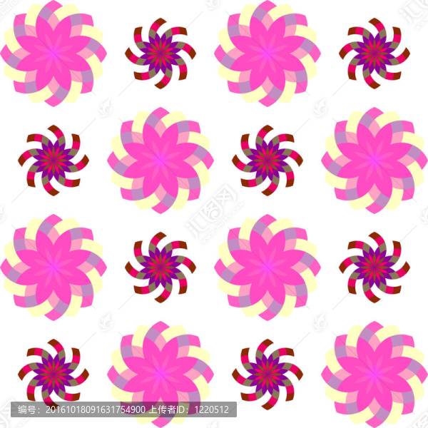 幾何無縫花卉圖案3