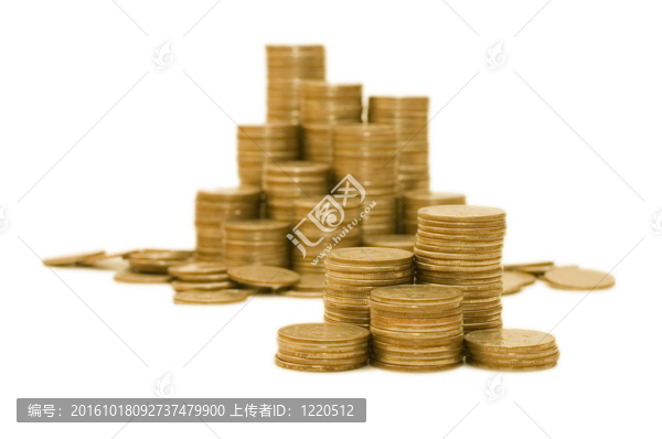 白色背景下的金幣
