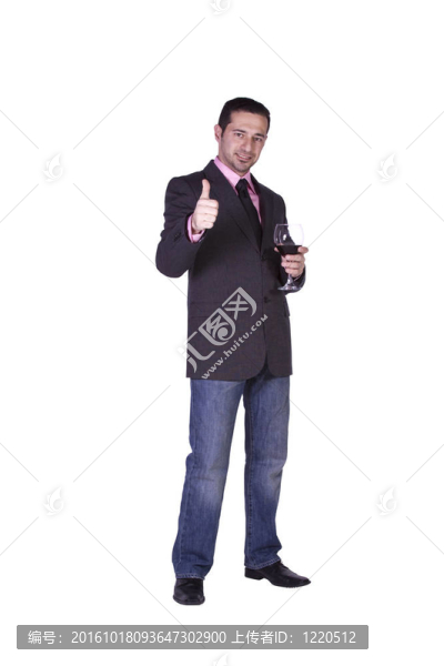 商人用一杯飲料慶祝