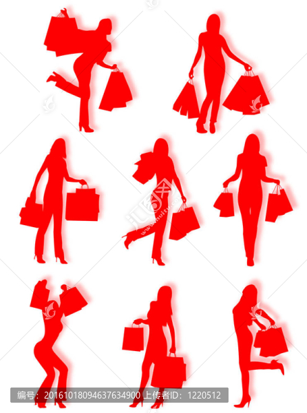 購(gòu)物女性剪影
