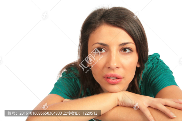 手上有頭的女人