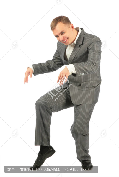 快樂跳舞的商人