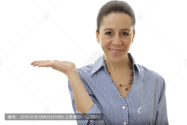 商業(yè)婦女手手掌向上