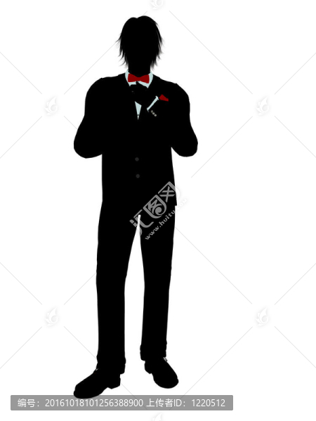 男人穿著燕尾服的剪影