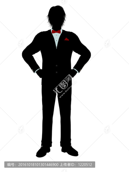 男人穿著燕尾服的剪影