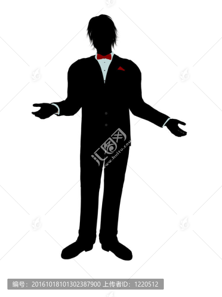 男人穿著燕尾服的剪影
