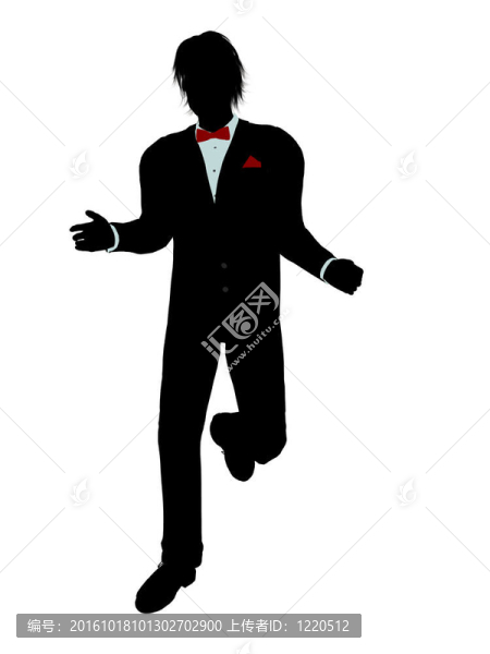 男人穿著燕尾服的剪影