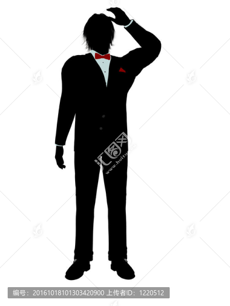 男人穿著燕尾服的剪影