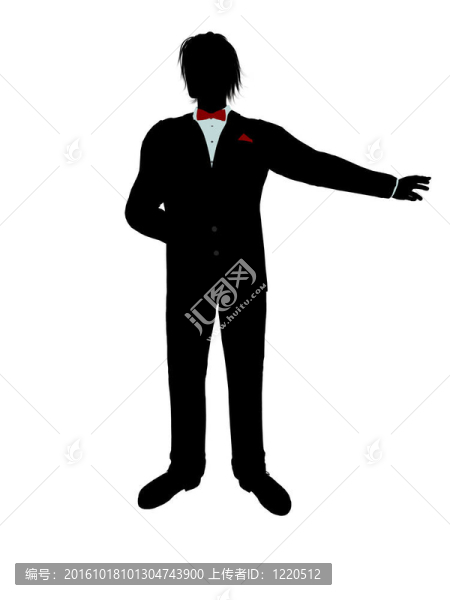 男人穿著燕尾服的剪影