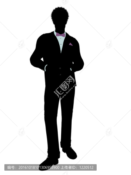 在燕尾服的非洲裔人的剪影