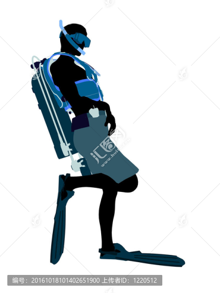 男性潛水員插圖剪影