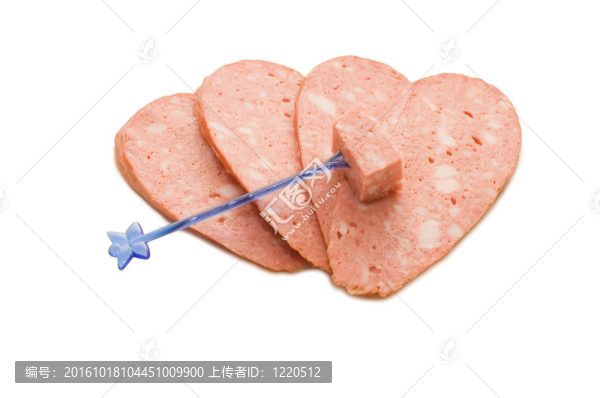 白色背景香腸塊