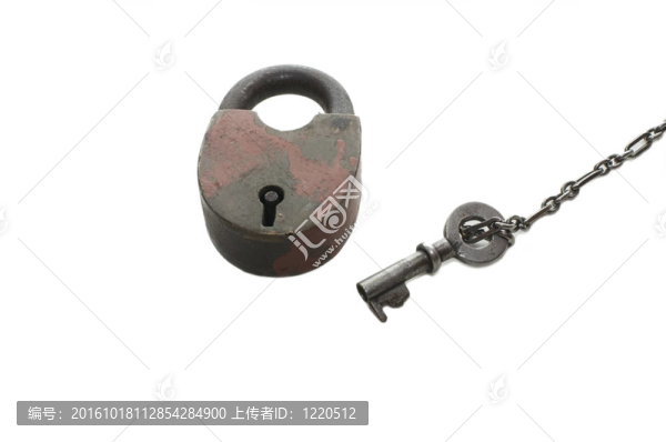 白色背景上的鎖和鑰匙