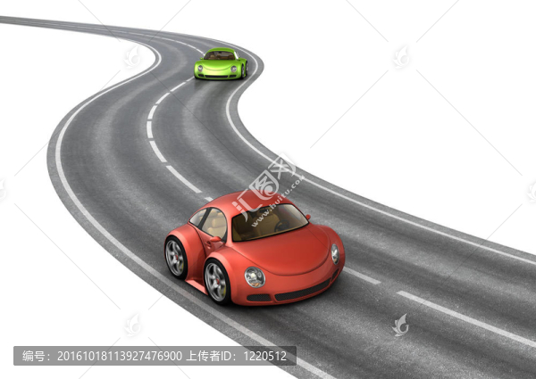 公路賽綠色紅車
