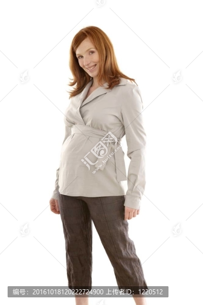 孕婦服裝的紅發(fā)的肖像