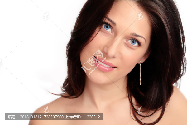 美麗的高加索年輕女人的畫(huà)像