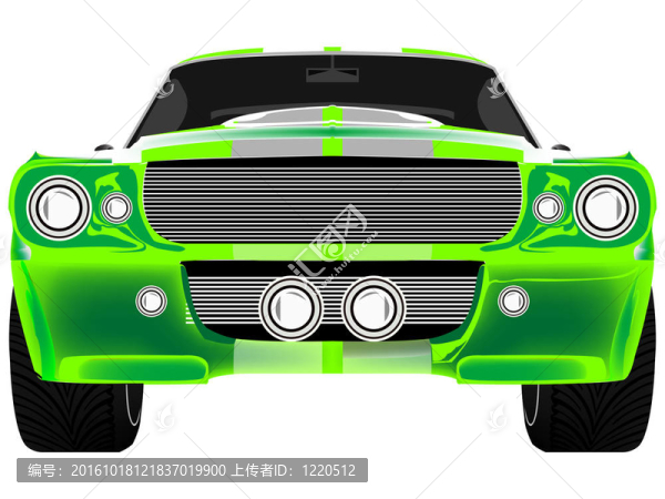 白色的綠色運(yùn)動(dòng)轎車前