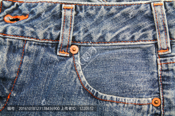 藍色牛仔褲的細節(jié)