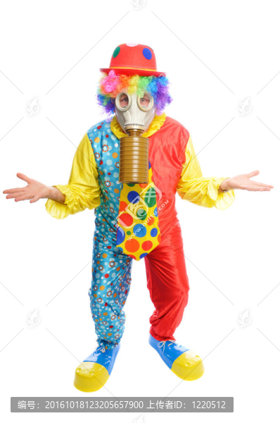 一些clownwearing防毒面具