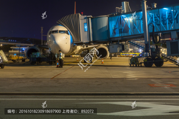 機(jī)場(chǎng),夜景,燈光