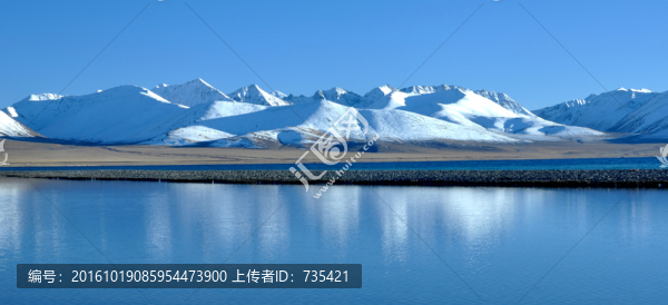 雪山,湖水