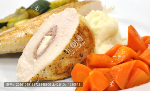 釀餡雞晚餐