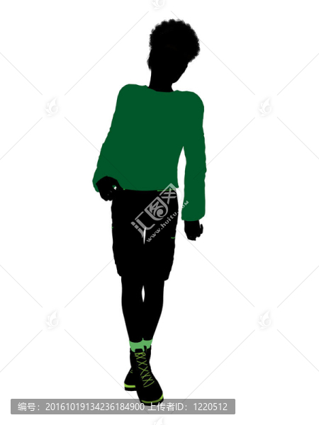 美國黑人男性插畫剪影