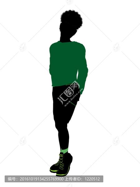 美國黑人男性插畫剪影