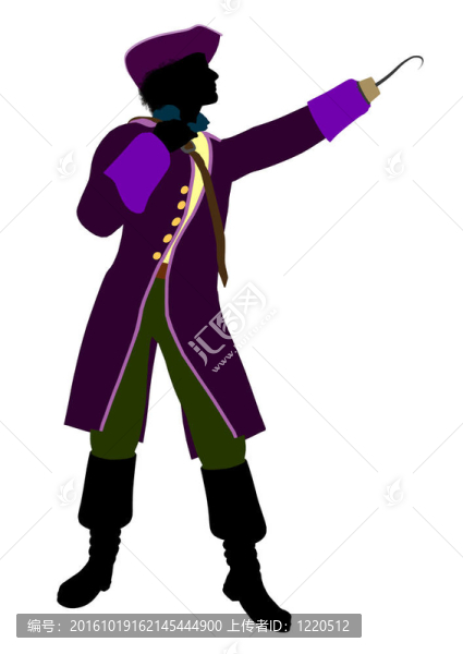 Hook,Silhouette船長插畫