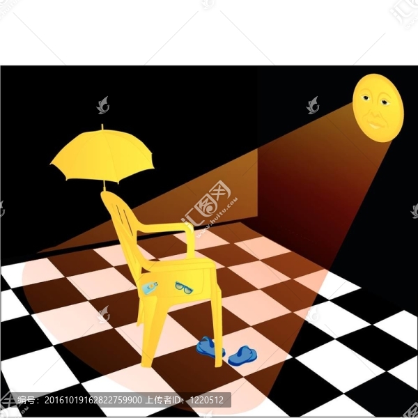陽光房插畫。