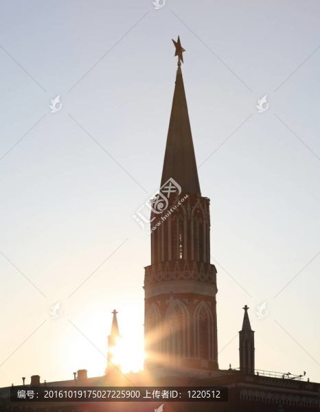 克里姆林宮塔在天空背景