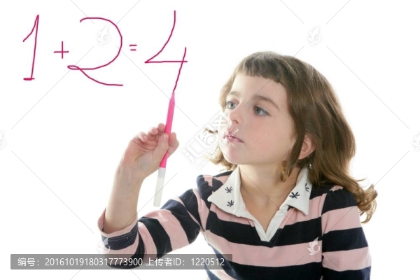 小女孩寫的添加數(shù)字標(biāo)記