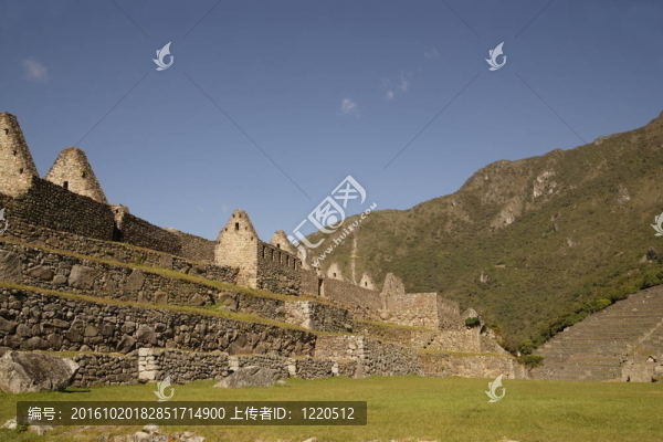秘魯馬丘比丘陽光明媚的一天，古遺址