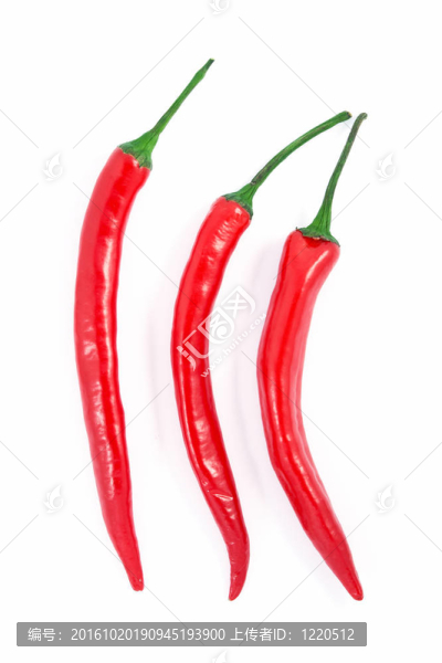 白色背景的Chili,pepper