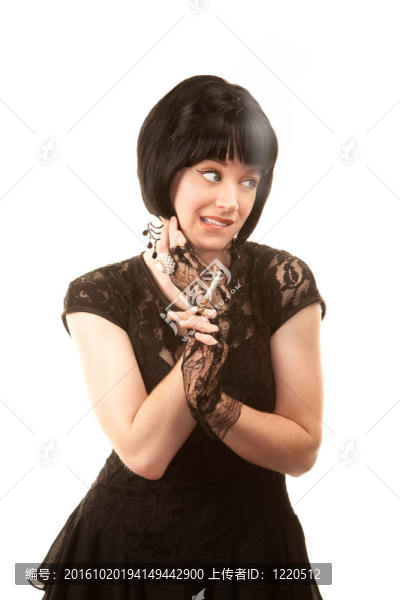 復(fù)古女人黑頭發(fā)