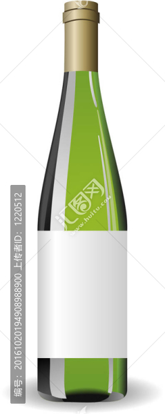 帶標簽的插圖白酒瓶