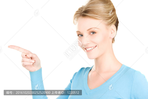 指著手指的女人