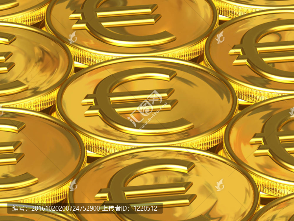 黃金的歐元硬幣