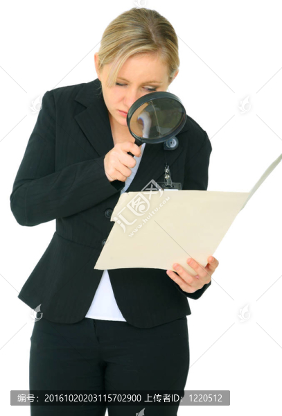 女性白人調(diào)查文件夾