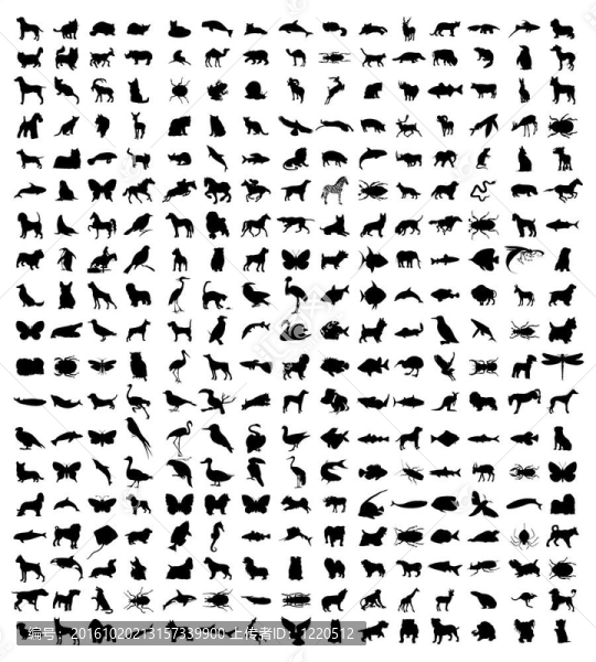 280剪影的黑色動(dòng)物。一個(gè)插畫(huà)