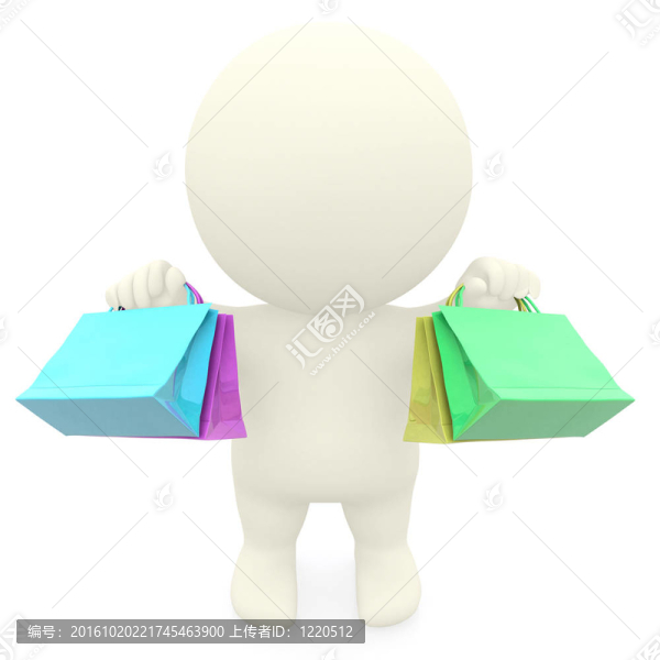 3D男子購物袋