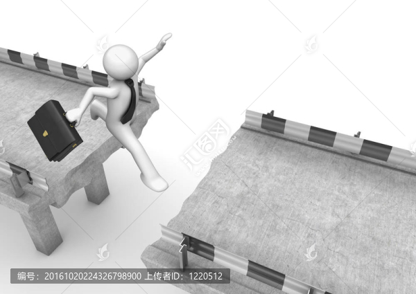 商人跳過馬路空隙