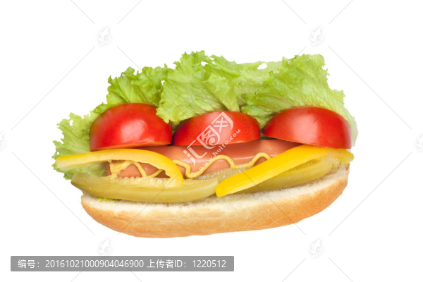 熱狗與新鮮蔬菜