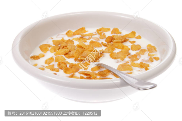 玉米片牛奶碗
