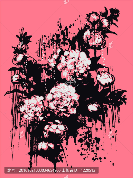 復(fù)古花卉畫