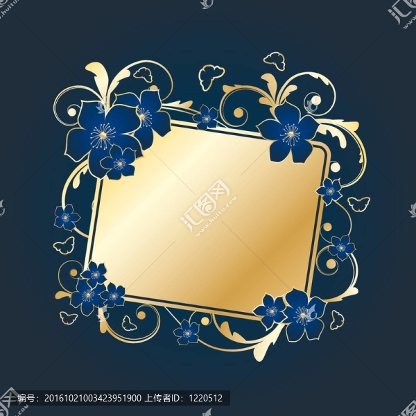 金色的花框