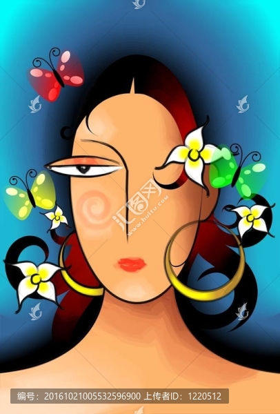 女性背景插圖。