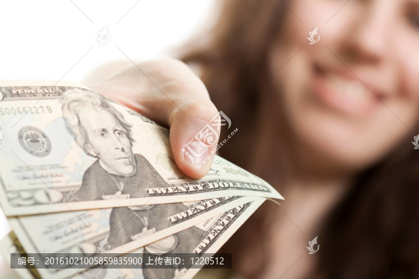 美元貨幣在手