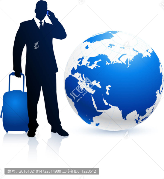 商務(wù)旅行者帶地球儀