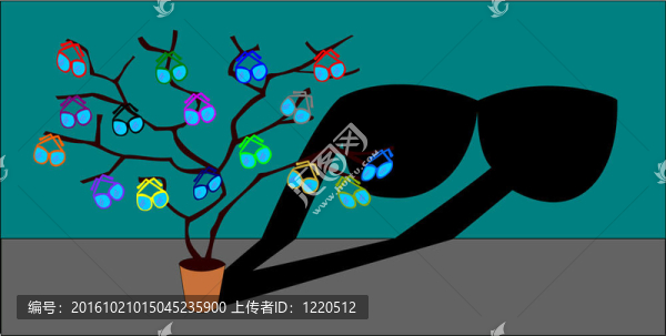 樹枝上有太陽(yáng)鏡的樹